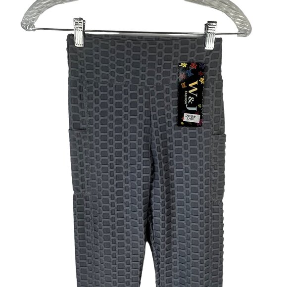 W and J Fashion Textured Leggings Womens Small/Medium Gray New - Picture 3 of 7